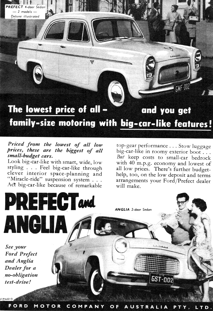 1959 Ford Prefect and Ford Anglia